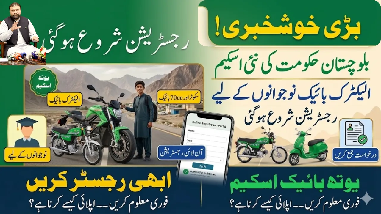 Balochistan Govt Introduces Electric Bike Scheme for Youth Registration Opened
