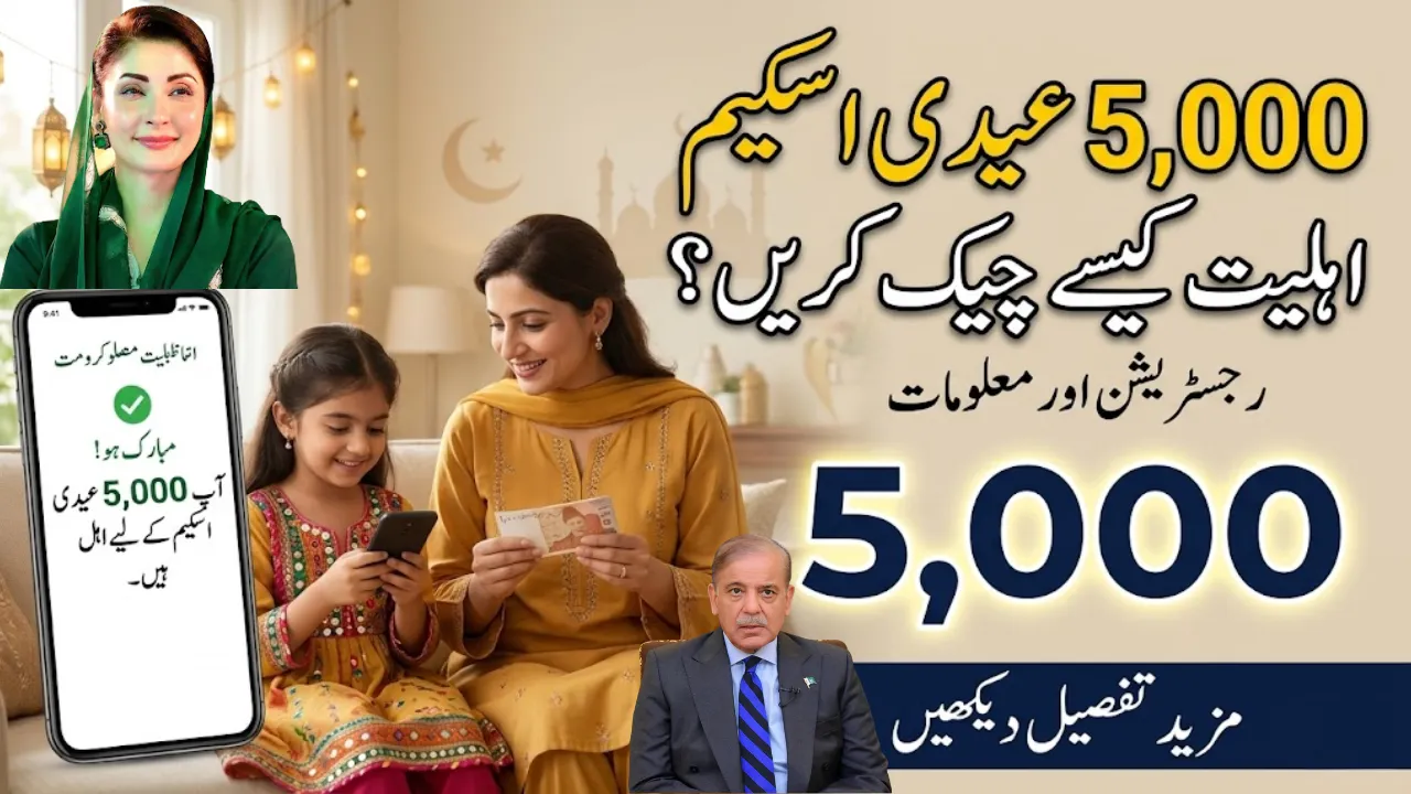 Maryam Nawaz Rs5000 Eidi Scheme 2026 Who Can Registration and How to Receive