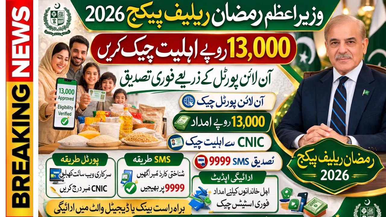 PM Ramzan Relief Package March 2026 Online Portal Eligibility Check 13000
